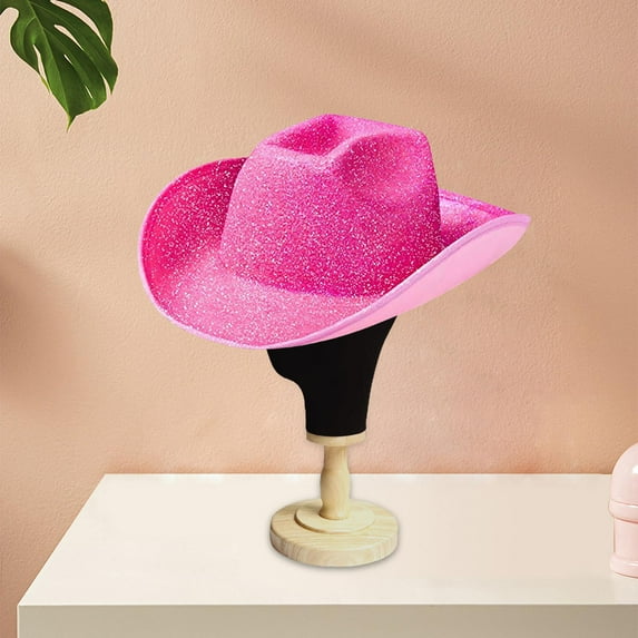 Segolike Cowboy Hat Cowgirl Hat Wo Cap Wide Brim Western Cowboy Hat Western Hat for Beach Accessories Holiday Carnival Ladies Pink