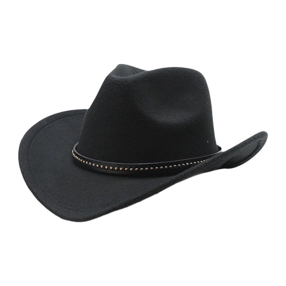 Segolike Cowboy Hat Decorative Headwear for Party Women Men Holiday Role Play Performance Black
