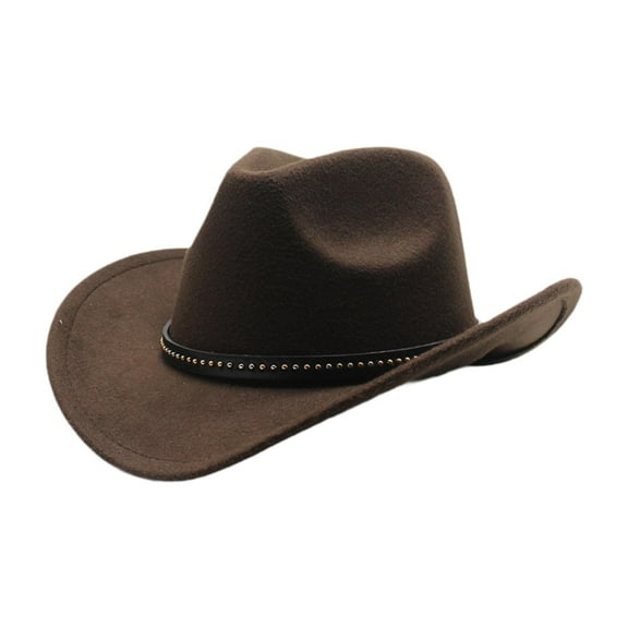 Segolike Cowboy Hat Decorative Headwear for Party Women Men Holiday Role Play Performance Brown