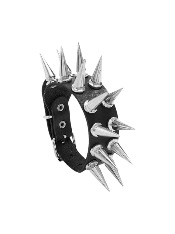 Cuff Metal Wristband 80S Cool Gothic Accessories Stylish PU Leather Punk Studded