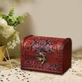 thumbnail image 1 of Segolike Decorative Storage Box,Wooden Jewelry Box Organizer Trinket Box Hinged Treasure Chest for Hair Clips Pendants Earrings Brooch Red, 1 of 7