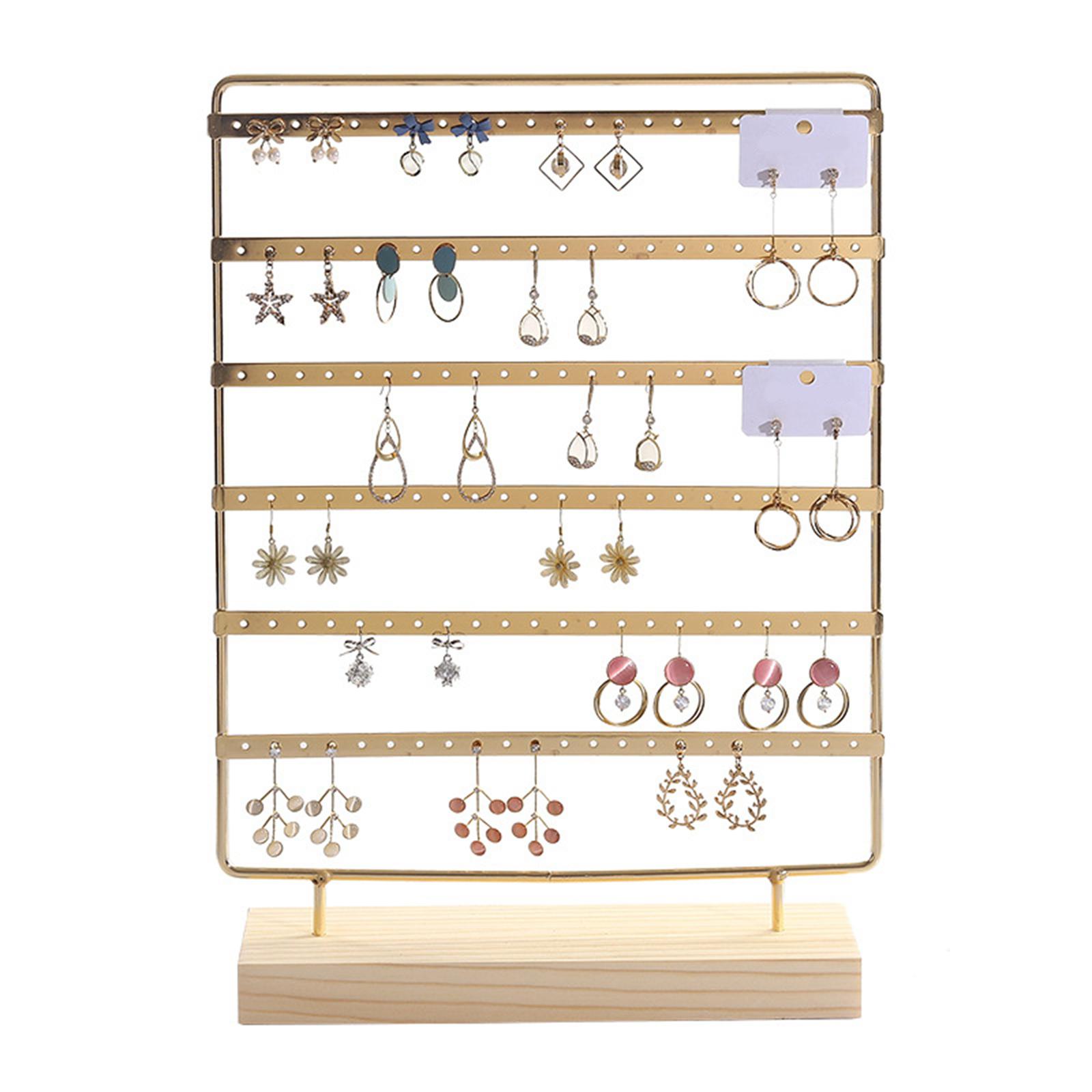 Segolike Earring Display Stand Jewelry Organizer Multipurpose, Hanging Jewelry Stand, Ear Stud Rack for Women Girl Dresser Home Vanity gold