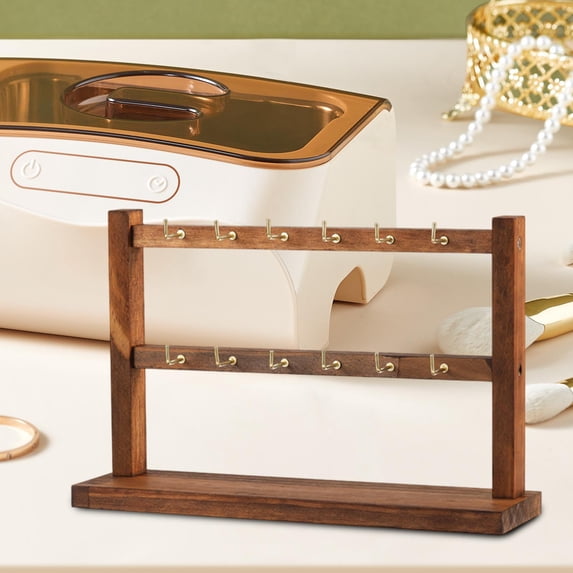 Segolike Earring Holder Jewelry Organizer with Wood Base Earring Organizer Jewelry Stand for Cabinet, Home Decor Dressing, Table Store 2 Layer