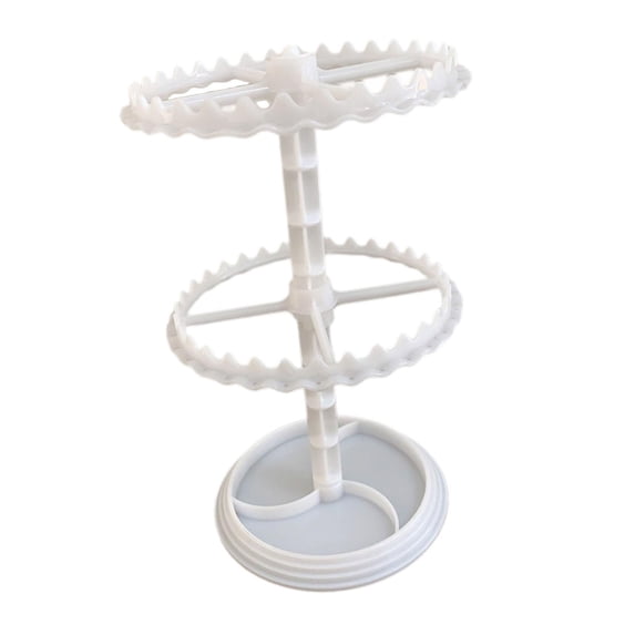 Segolike Earring Organizer Holder,Rotating Hanging Rack,Jewelry Display Stand,Storage Rack for Necklace Vanity Table Earrings Bracelet 2 Tier in White
