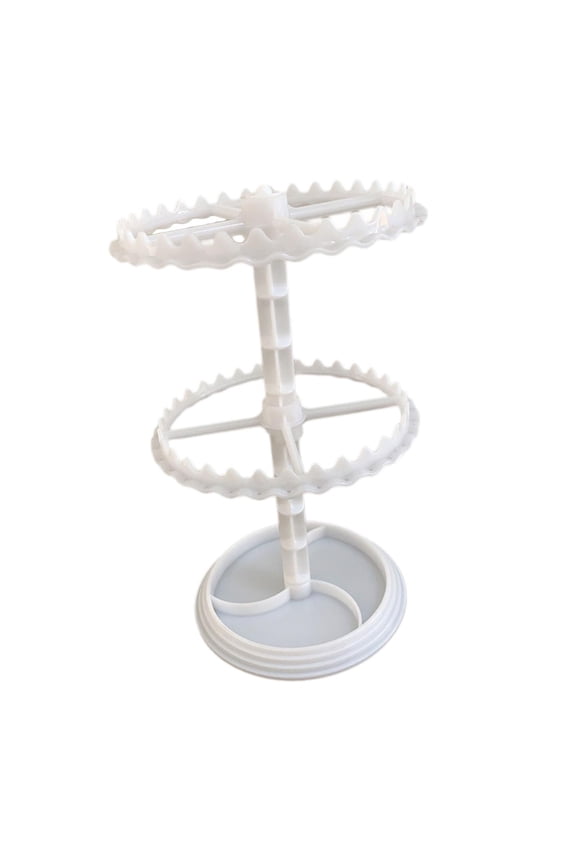 Earring Organizer Holder,Rotating Hanging Rack,Jewelry Display Stand,Storage Rack for Necklace Vanity Table Earrings Bracelet 2 Tier in White