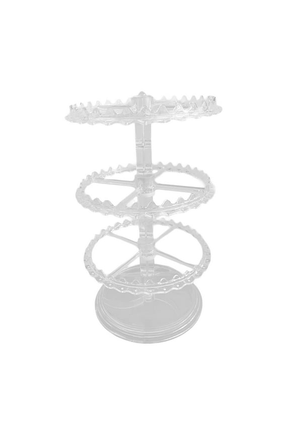 Earring Organizer Holder,Rotating Hanging Rack,Jewelry Display Stand,Storage Rack for Necklace Vanity Table Earrings Bracelet 3 Tier Clear
