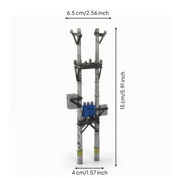 Segolike Electric Pole Transformer Diorama Accessory Realistic Wire Details 1 64 Scale for Model Railroads and City Scenes