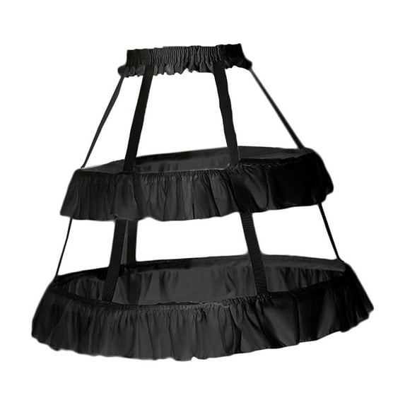 Segolike Girls Petticoat Girls Crinoline Underskirt Wedding Lightweight Portable 2 Hoops Tutu Skirt Underskirt for Birthday Party Prom black
