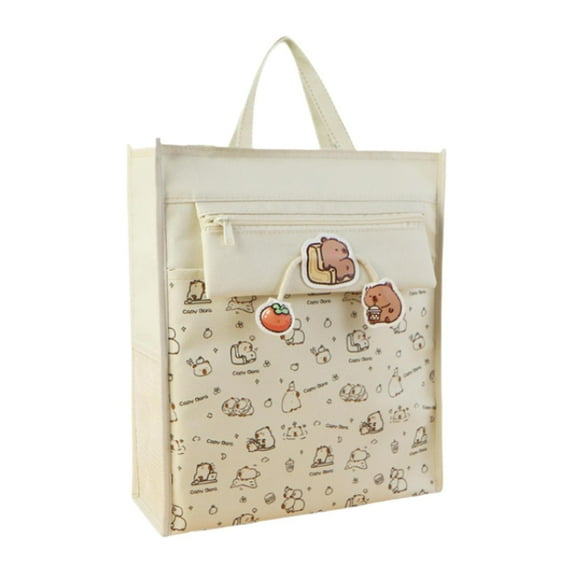 Segolike Girls Tote Bag Tuition Bag Fashion Foldable Trendy Reusable Womens Handbag Students Bag for Summer Vacation Gym Work Shopping White