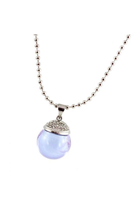 Globe Glass Perfume Essential Oil Bottle Diffuser Necklace - light