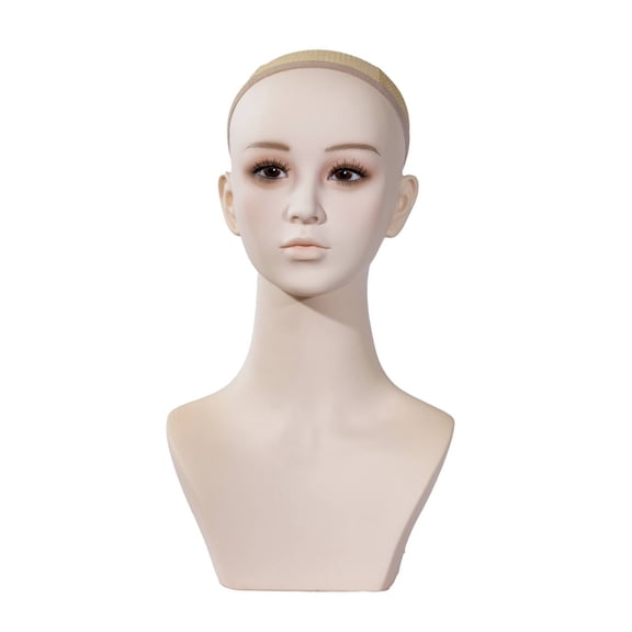 Segolike Hairpiece Display Mannequin Head Female Bust Stable PVC Design for Styling Practice Earrings and Necklace Showcases