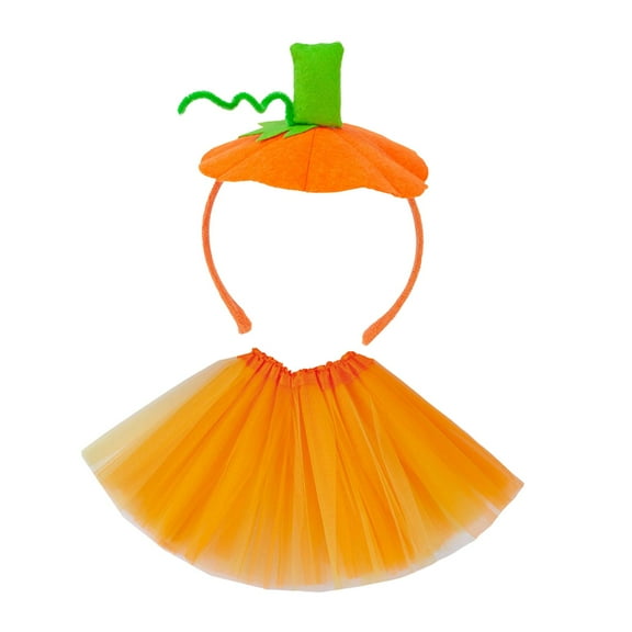 Segolike Halloween Pumpkin Headband with Skirt Funny Cute Hair Hoop for Party Photo Props Style C