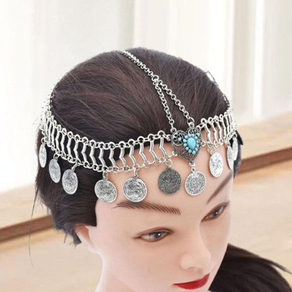 Segolike Head Chain Jewelry Hair Accessories Fashion Hair Band Forehead Chain Headband Headpiece for Bridal Dancing Wedding Party Prom Argent
