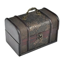 Segolike Jewelry Box Decorative Box Case Home Decor Wooden Treasure Chest Trinket Box for Charms Earrings Pendants Women Men Christmas 17cmx12cmx12cm