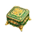 thumbnail image 1 of Segolike Jewelry Box Metal Storage Box European Styles Treasure Box High End Keepsake Box Small Trinket Box for Necklace green, 1 of 8