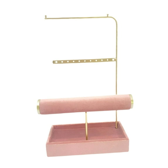 Segolike Jewelry Organizer Jewelry Display Stand Elegant Pink and Gold Jewelry Holder Jewelry Rack for Home Jewelry Shop Dresser Women E