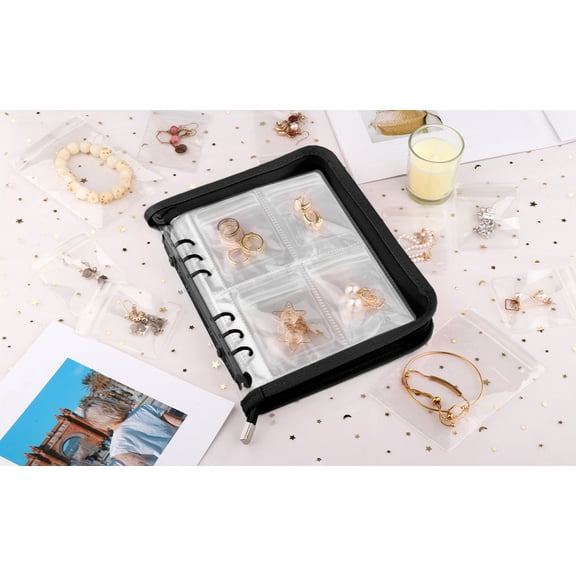 Segolike Jewelry Storage Book Jewelry Zipper Bag Travel Album Pouch Rings Earring Organizer for Buttons, Rings, Souvenir , Cards
