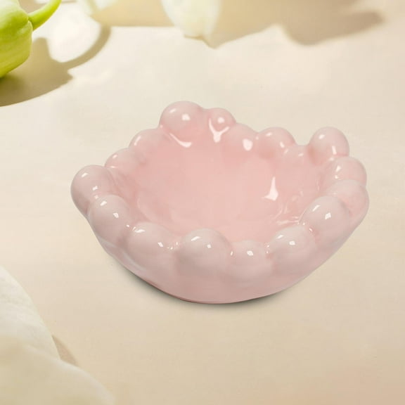 Segolike Jewelry Tray, Key Bowl Ceramic Vanity Tray Decorative Trinket Dish Jewelry Dish for Bracelets, Ears, Keys, Aesthetic Pink