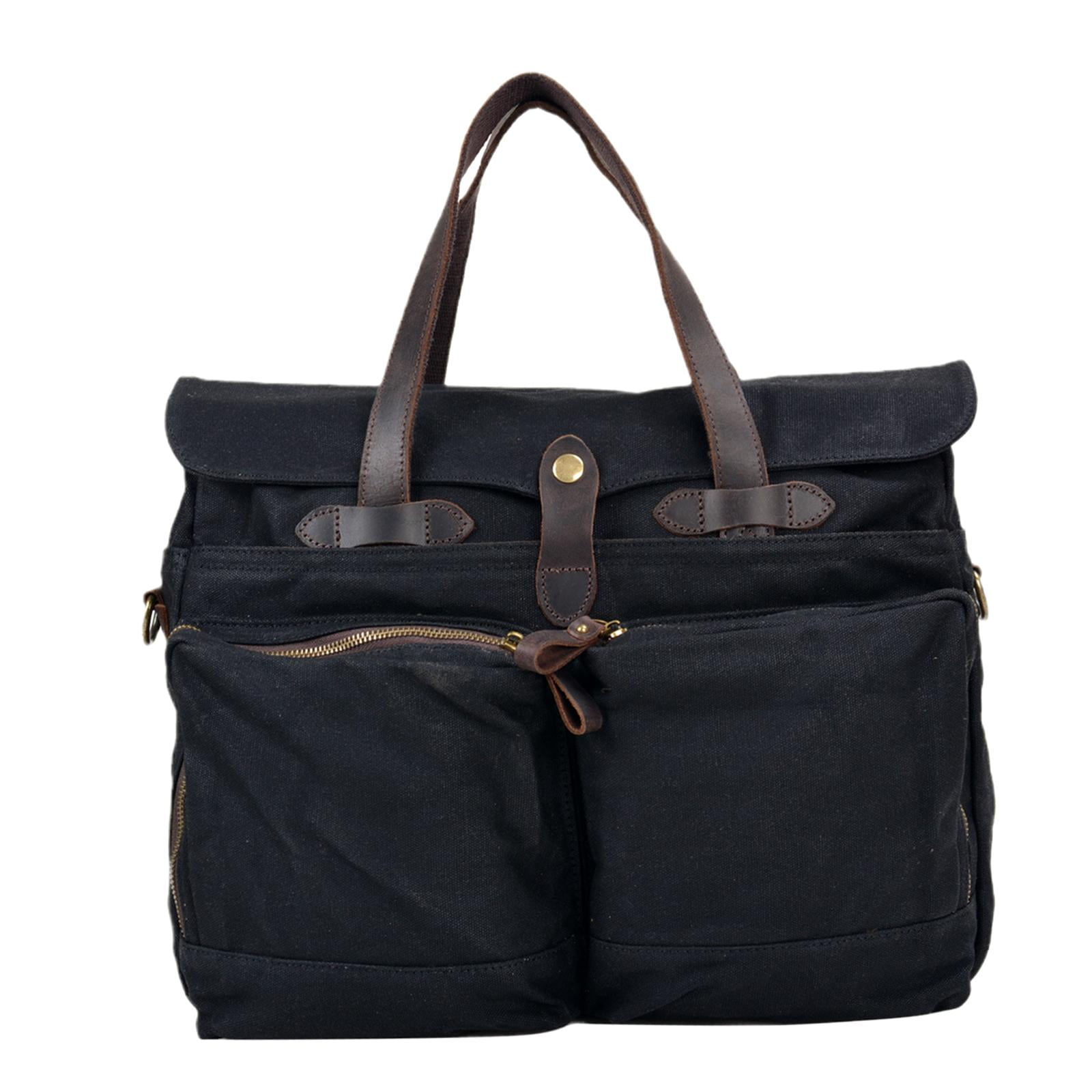Segolike Laptop Bag,Vintage Type Canvas Computer Bag Pouch Leisure Work Bag Briefcase for Him Men Father's Day Electronics Accessories Black