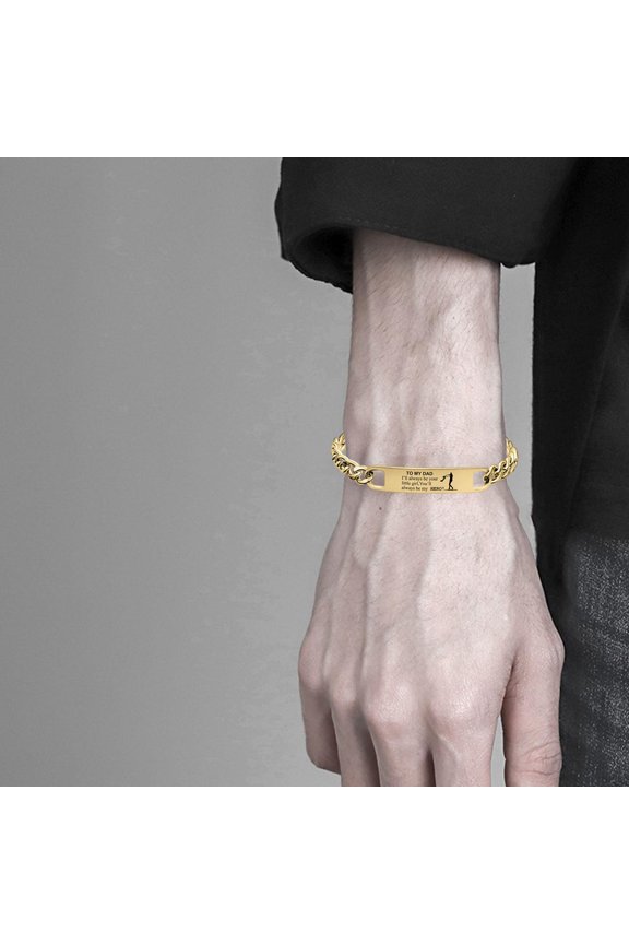 Link Chain Bracelet Father's Day Gifts Cuff Bracelet Sturdy Gothic Jewelry Gifts Father's Day Bracelet for Birthday Christmas gold
