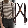 thumbnail image 1 of Segolike Mens Suspender with Clips Elastic Clothes Accessories Fashion Adjustable Suspenders Work Suspenders Fit Jeans Boyfriends Orchestra Prom Band Coffee, 1 of 8
