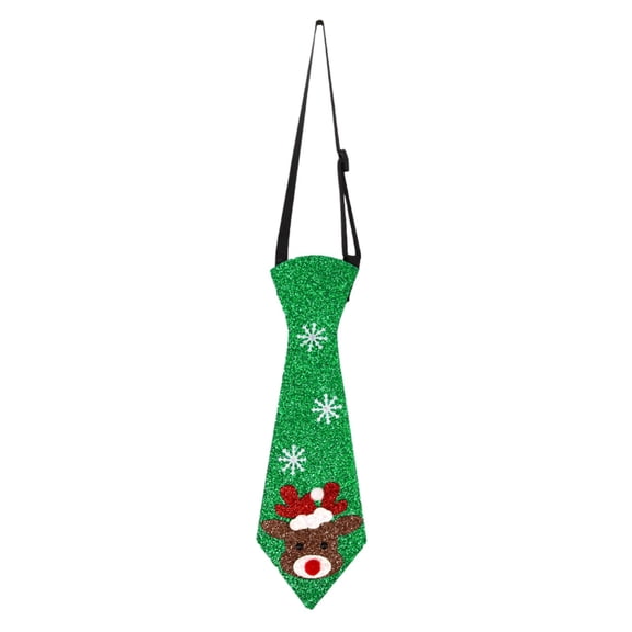 Segolike Merry Christmas Tie Fancy Dress Fine Shiny Xmas Fun Novelty Felt Cloth Festive Themes Holiday Necktie for Children Girls Boys Elk