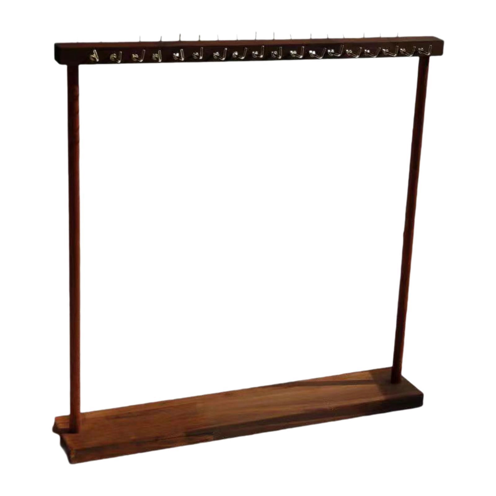 Segolike Necklace Display Holder Bracelet Hanging Organizer Wooden DIY Assembly Jewelry Organizer for Bangles Bedroom Watch Countertop walnut color