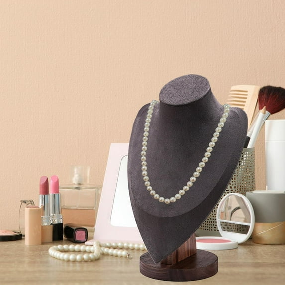 Segolike Necklace Holder Jewelry Display Bust Stand Accessories Pendant Chain Organizer Storage for Countertop Fair Presentation Store Deep Gray M