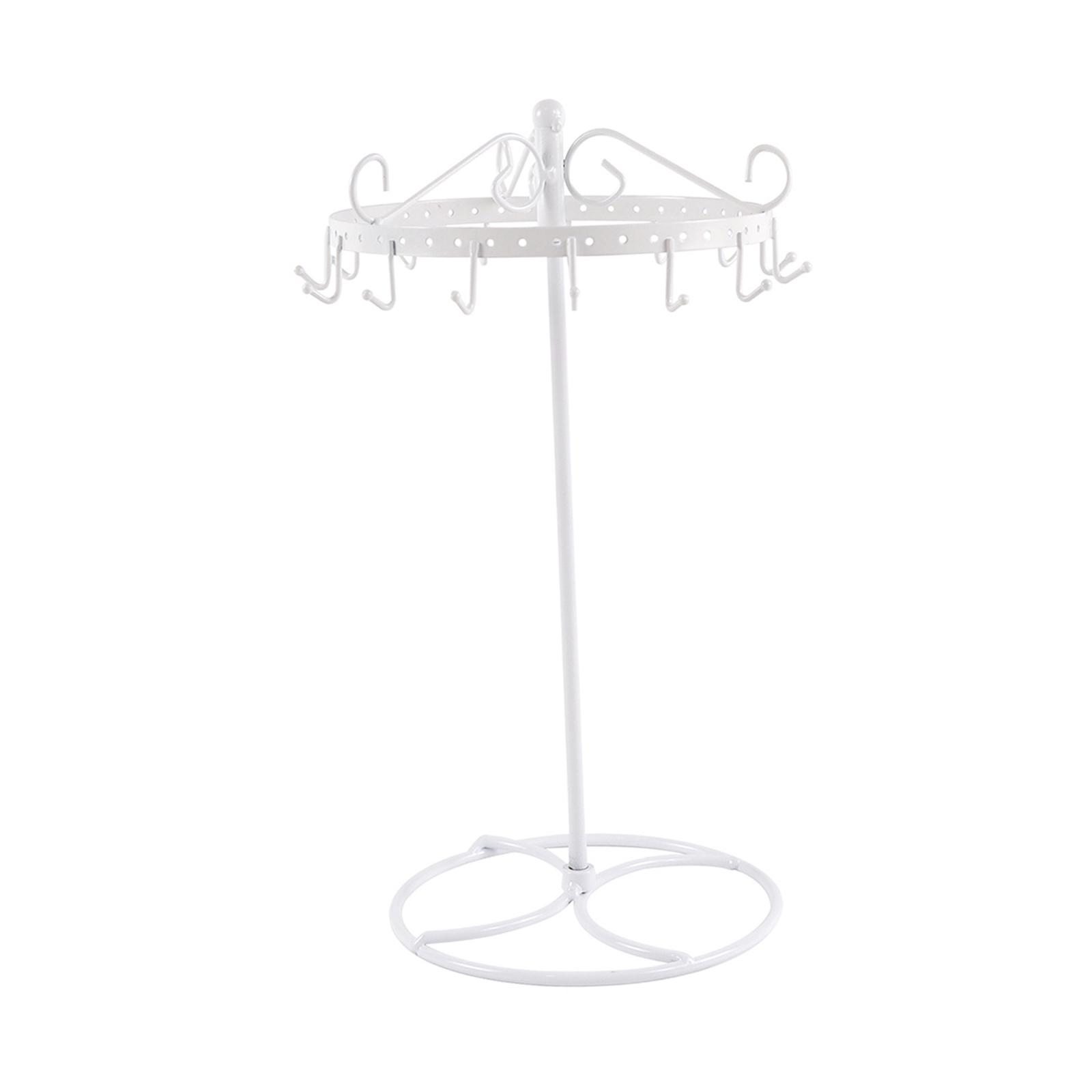 Segolike Necklace Holder Organizer,Necklace Organizer Home Room Deocr Hanger with 15 Hooks Jewelry Display Tree for Keychain Necklaces White
