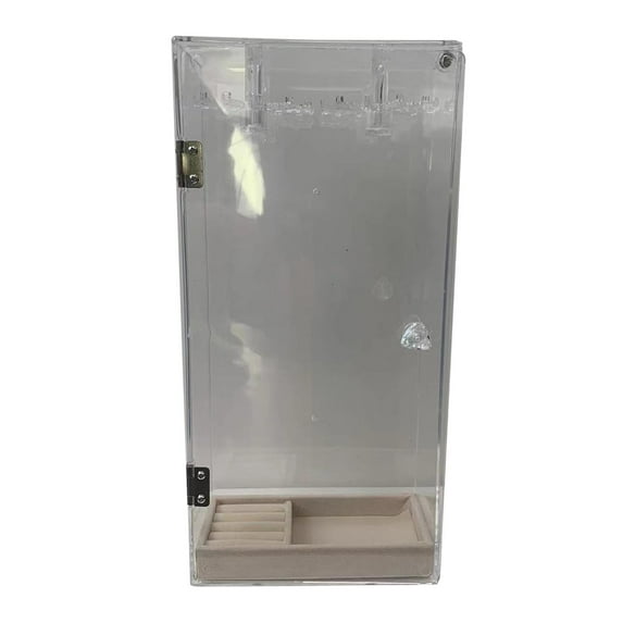 Segolike Necklace Organizer Display Case Transparent Rotatable Jewelry Holder Jewelry Organizer for Tabletop Wardrobe Vanity Home Shop Acrylic