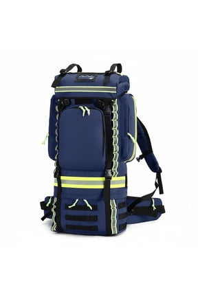 Pack Rucksack Backpack Durable Polyester Material for Adult Blue Unisex Fire Rescue and Outdoor Missions