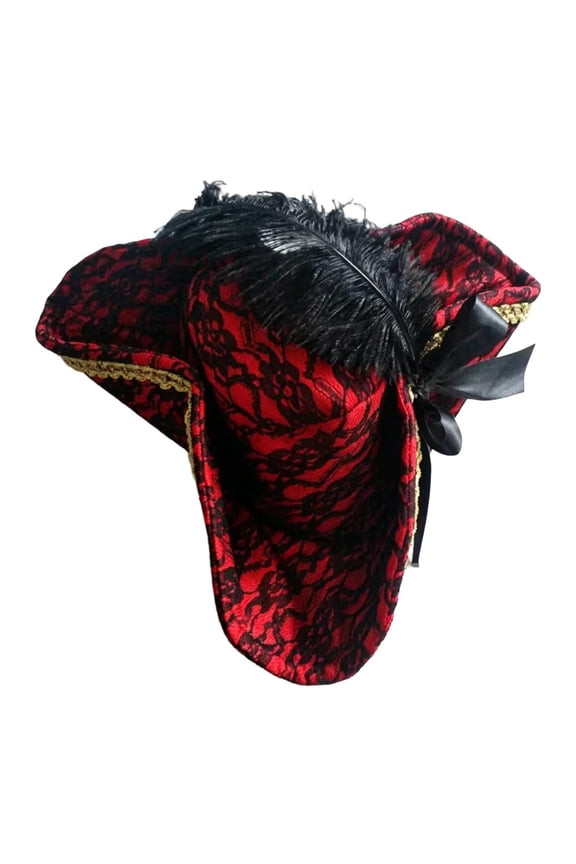 Pirate Cap Photo Prop Elegant Tricorn Hat for Holiday Masquerade Theme Party