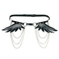 thumbnail image 1 of Segolike Punk Waist Chain Belt with Wing Punk Rock Belt for Pants Cosplay Rave Outfit Black, 1 of 8