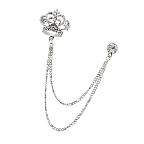 Segolike Rhinestone Lapel Pins Crown Shape Brooch Wedding Buttons For Party, Wedding , , 2.5x2cm Crown