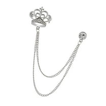 Segolike Rhinestone Lapel Pins Crown Shape Brooch Wedding Buttons For Party, Wedding , , 2.5x2cm Crown