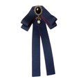 thumbnail image 1 of Segolike Ribbon Bow Tie Brooch Neck Tie Neckties Choker Jabot Elegant Pre Tied Ties Bowknot Brooch Pin for Graduation, Birthday, Female, Lady, Wedding Blue with Red, 1 of 8