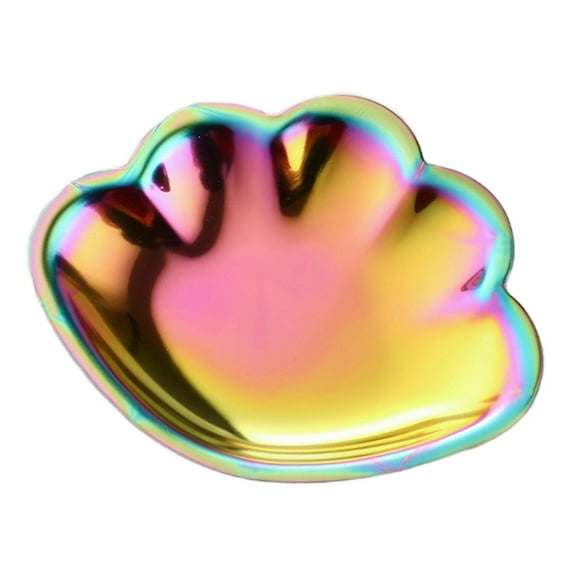 Segolike Shell Trinket Dish Jewelry Dish Tray Stainless Steel Fashionable Key Bowl Jewelry Tray for Women Birthday Gifts Décor Bedroom Colorful