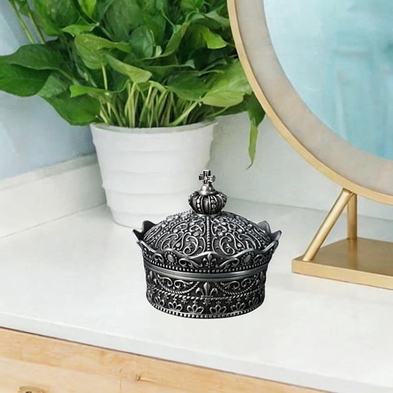 Segolike Small Jewelry Box Jewelry Trinket Box Metal Collectible Design Jewelry Storage Box with Lid for Bracelet Rings 6cmx6cmx5.7cm