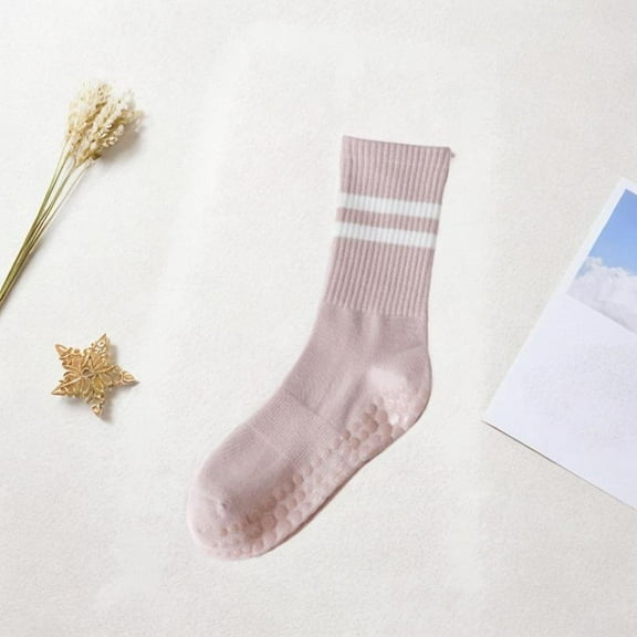 Segolike Socks Breathable Crew Socks Comfortable Noise Reduction Portable Grip Socks Light Pink