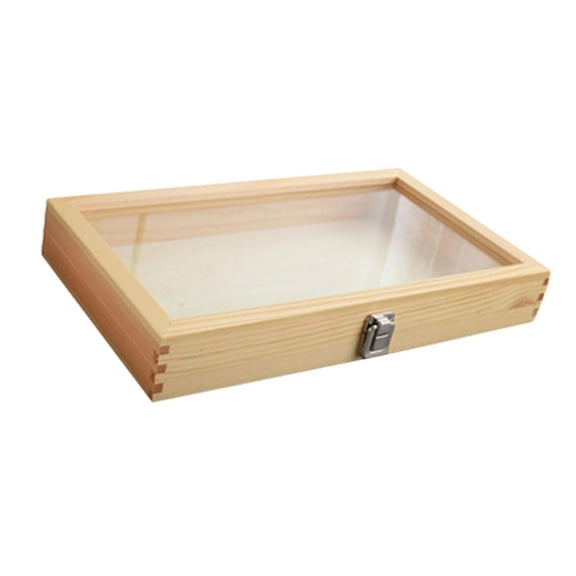 Segolike Storage Box Brooch Organizer Wooden Jewelry Display Case for Keepsake Rings Anklets Cufflinks Collection Wood 38x22x5.5cm