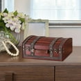 thumbnail image 1 of Segolike Treasure Chest Decorative Box Wooden Unique Home Decor Handheld Ornament Gift for Women Collection Desktop Keepsake Organizer Red, 1 of 8