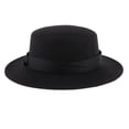 thumbnail image 1 of Segolike Vintage Fedora Hat Wide Brim Felt Hat Men Wedding Winter Trilby Hat Black, 1 of 8