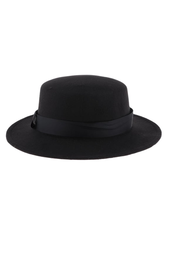 Vintage Fedora Hat Wide Brim Felt Hat Men Wedding Winter Trilby Hat Black
