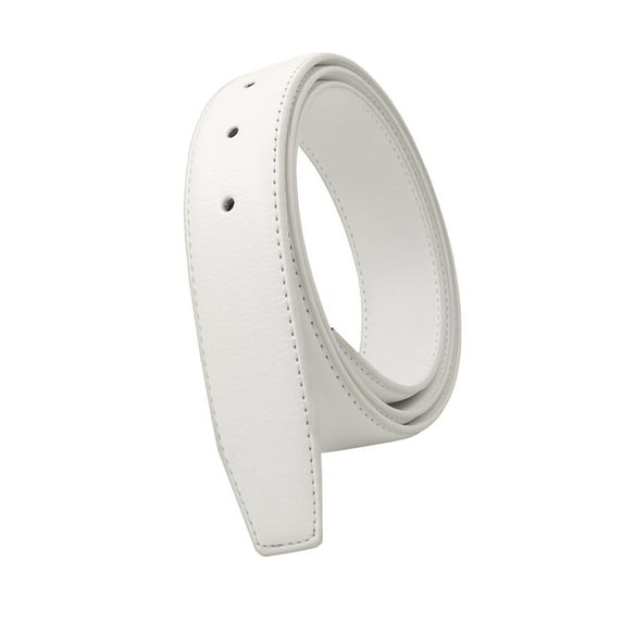 Segolike Vintage Style Mens Belt, DIY Without Buckle Solid Color Waistband 33mm Width 120cm Waist Belt Dress Casual Adults Replacement White