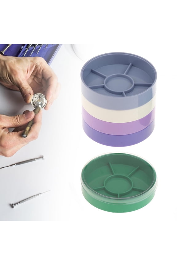 Watch Parts Storage Box Carry Case for Screw Component Watchmaker Repair Tool Cr Round