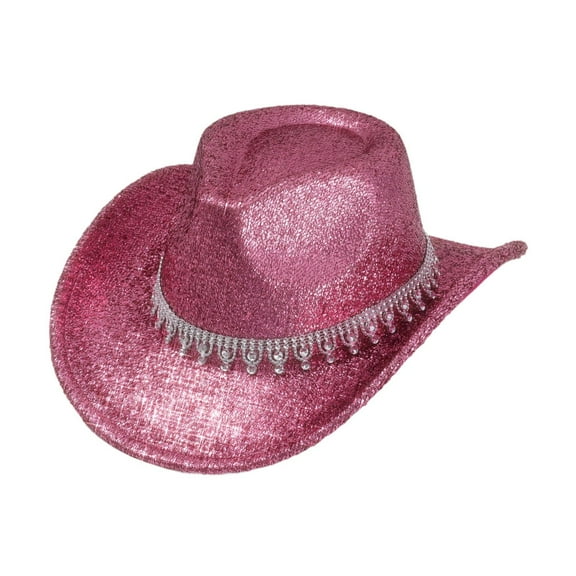 Segolike Western Cowboy Hat Retro Cowgirl Hat for Role Playing Festival Pink