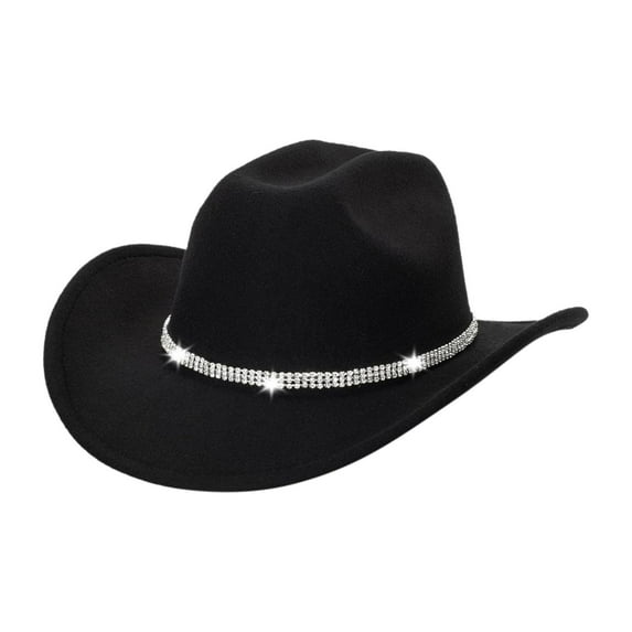 Segolike Western Cowboy Hat Sun Hat Fedora Hat for Travel Outdoor Music Festival Dress C Black