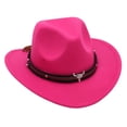 thumbnail image 1 of Segolike Western Cowboy Hat Wide Brim Hat Events Summer Children Fishing Camping Decorative Photo Props Performance Cap Outdoor Cowgirl Hat Disco Hat Rose Red, 1 of 8