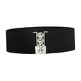 thumbnail image 1 of Segolike Wide Elastic Belt Dress Belt Simple Decoration Cinch Stretch Girdle Elegant Solid Color Waistband Waist Belt for Women Ladies Black, 1 of 8