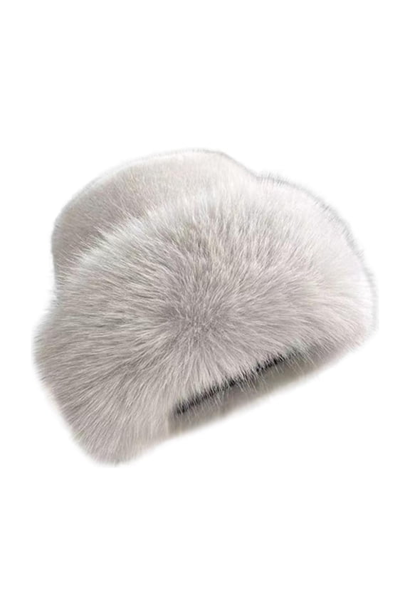 Winter Faux Hat Windproof Soft Thickened Plush Hat Bucket Hat for Travel